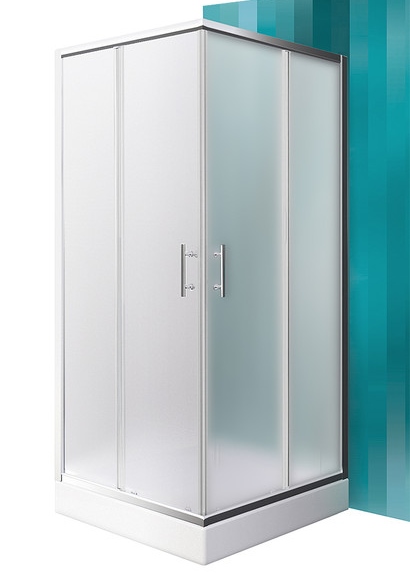 dušas stūris Orlando Neo, 900x900 mm, h=1900, briliants/matēts stikls